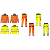 Ubranie robocze kurtka SOFTSHELL+spodnie do pasa/spodnie z kieszeniami kaburowymi/ogrodniczki PW3 PORTWEST (T402, PW340, T501, PW344) żółte/pomarańczo